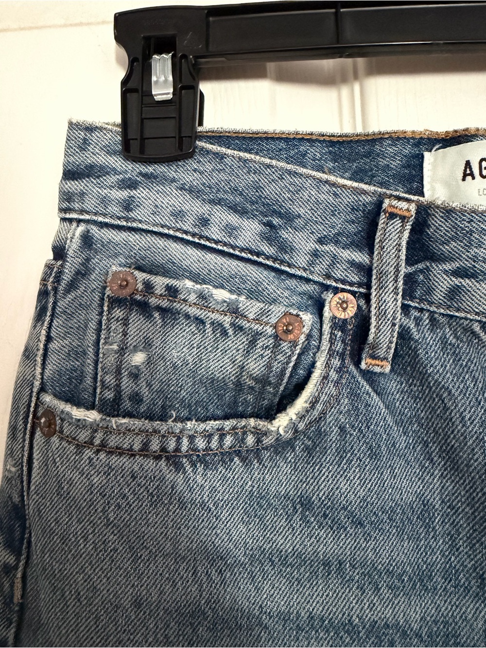 Agolde Riley High Rise Crop Jeans - Button Fly - Picture 4 of 11